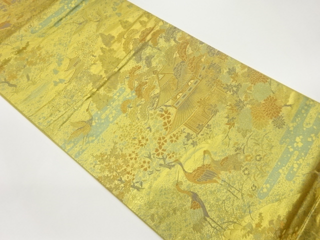 JAPANESE FUKURO OBI / WOVEN FLORAL PLANTS